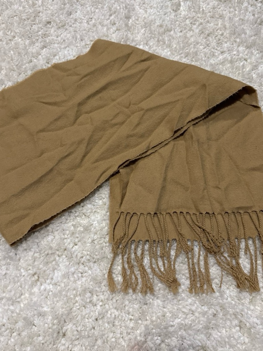 Classic Camel Fringe Scarf - Women Accessories